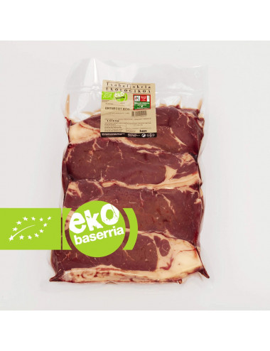 ENTRECOT DE TERNERA ECOLÓGICA. 1,5Kg. EUSKO LABEL