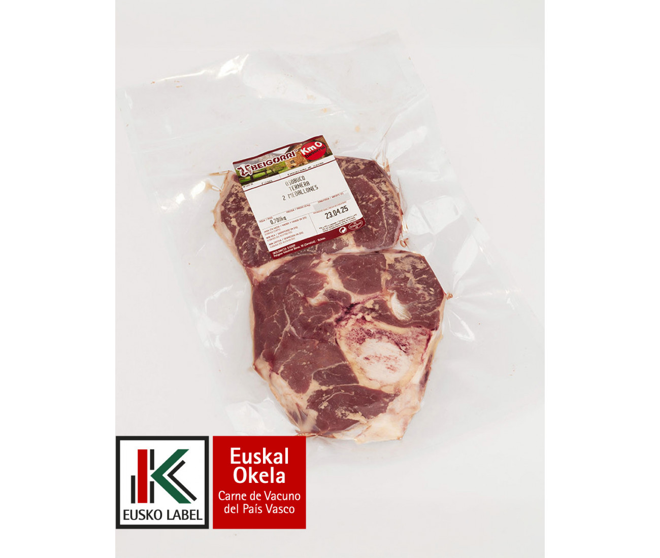 Osobuco de ternera. 2 medallones de 700gr. EUSKAL OKELA