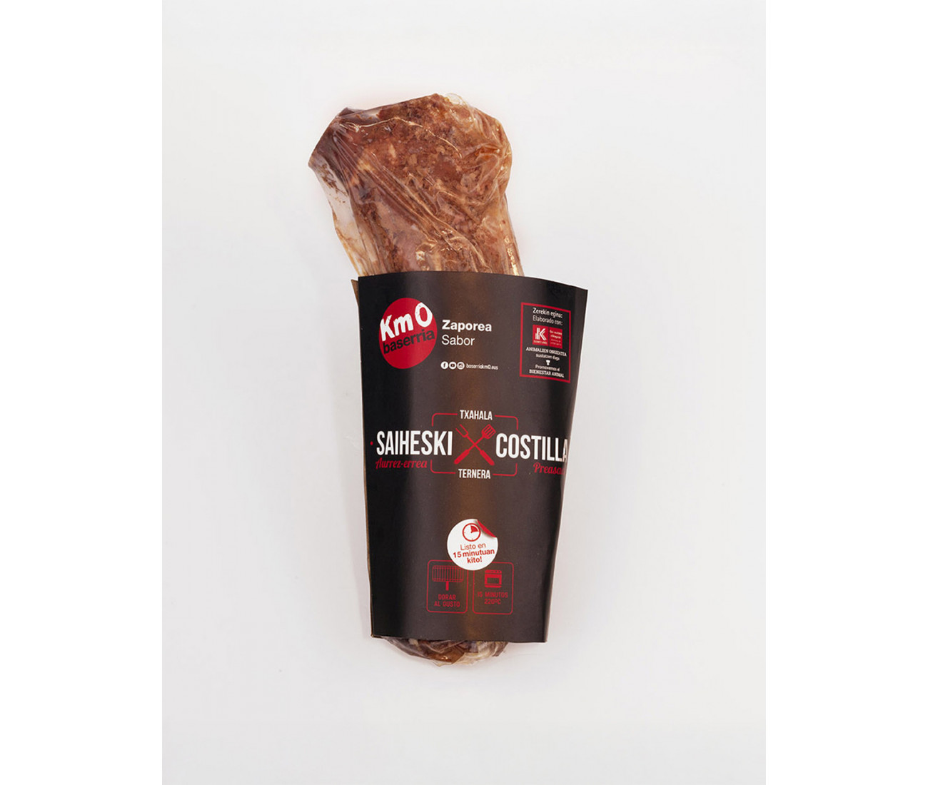 Costilla preasada de ternera. Elaborado con EUSKO LABEL