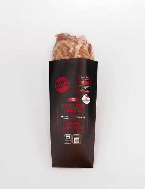 Pierna de cordero lechal preasado. EUSKO LABEL