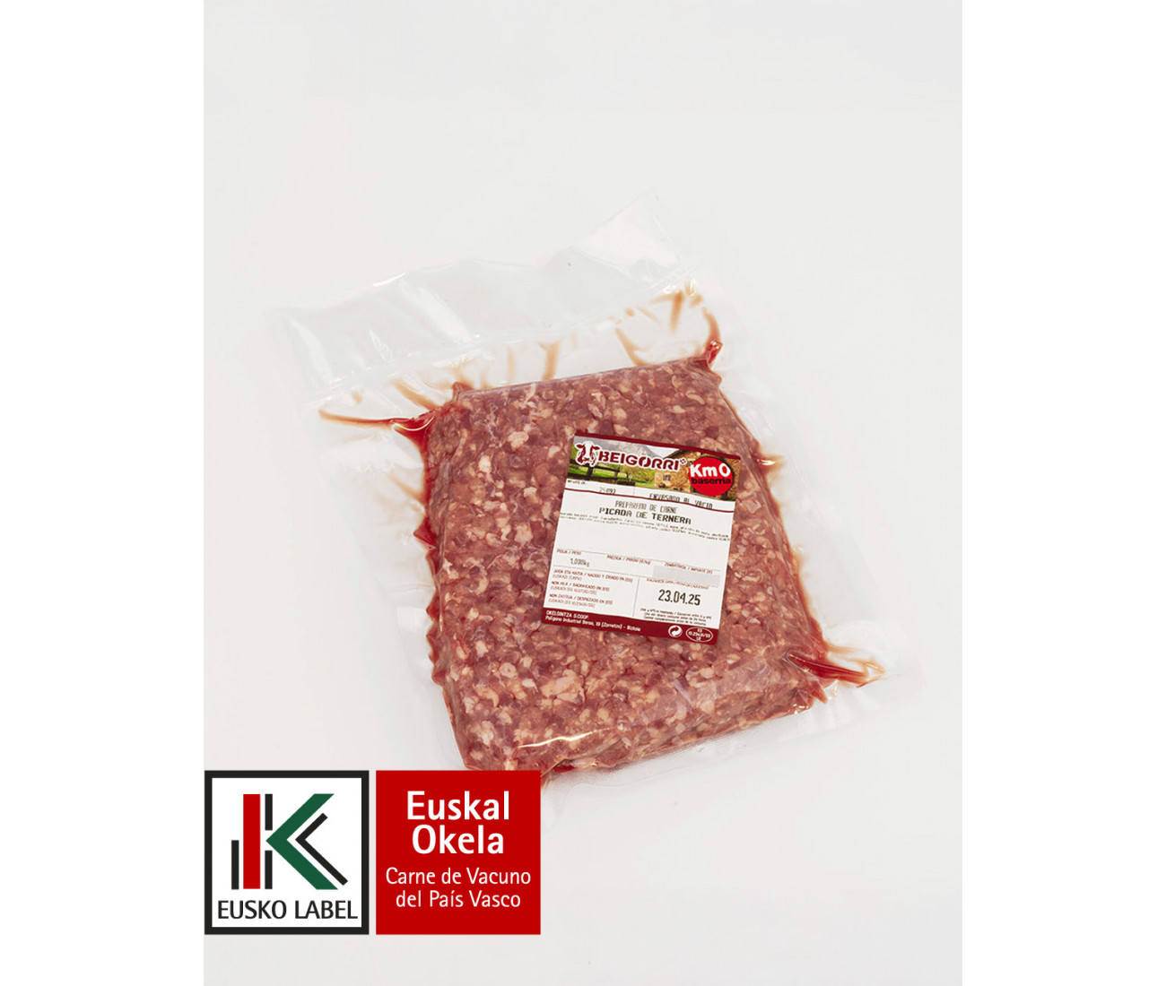 Carne picada de ternera. EUSKAL OKELA. 1Kg.