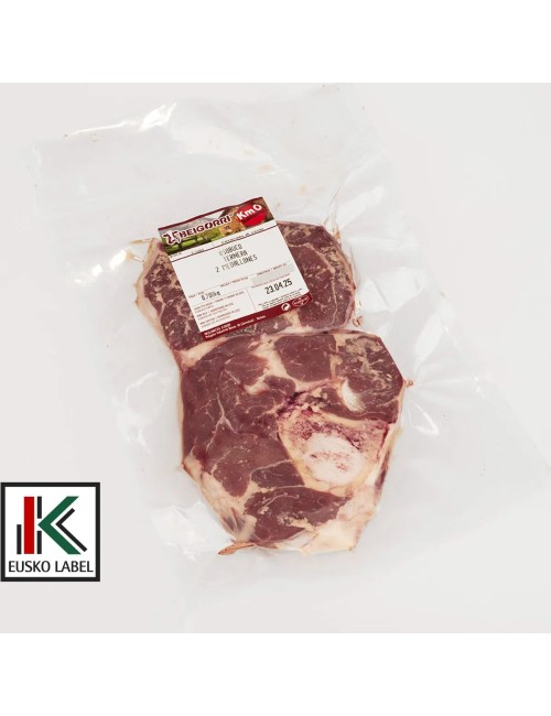 Txahal osobukoa. 700 g-ko 2 medailoi. EUSKO LABEL