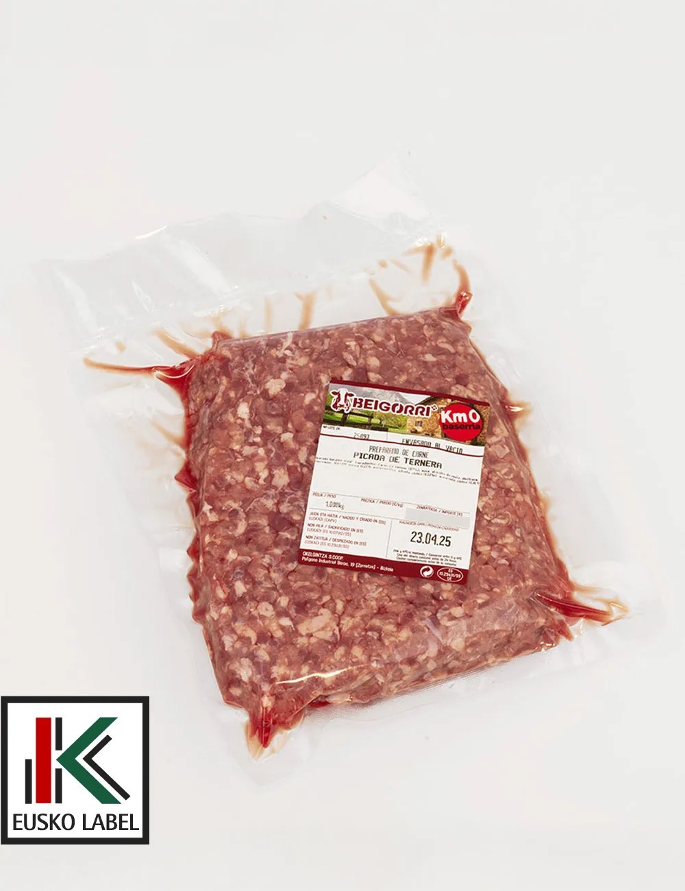 Carne picada de ternera. EUSKAL OKELA. 1Kg.