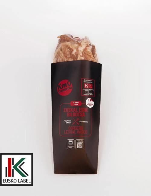 Esneko arkumearen izter aurrez errea. EUSKO LABEL