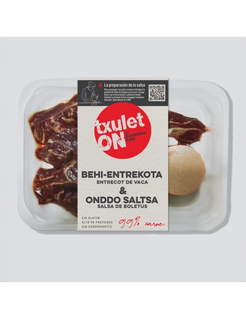 Entrecot de vaca + salsa de boletus