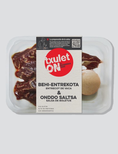 Entrecot de vaca + salsa de boletus
