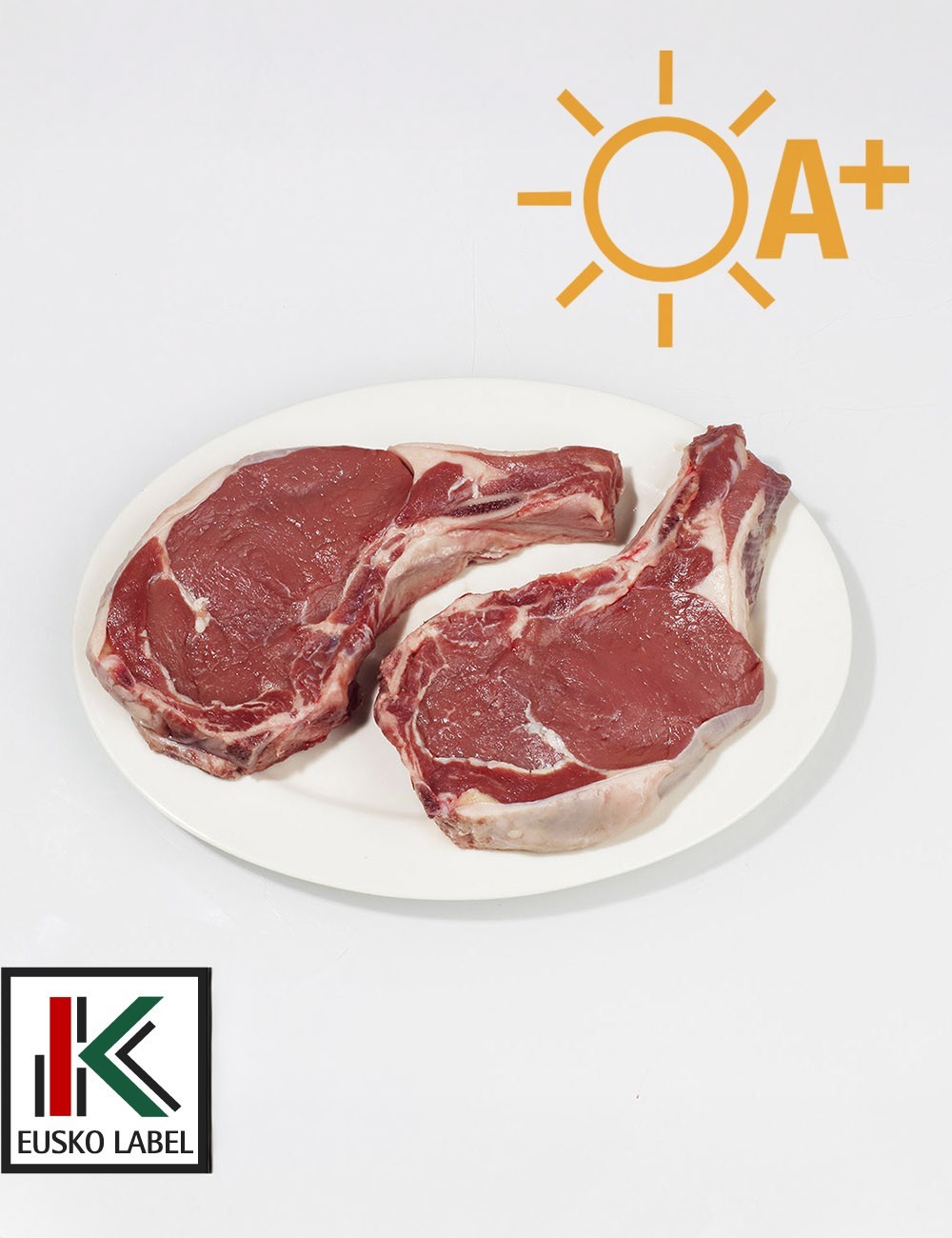 Txuleta de ternera. Pack de 2 unidades de 600gr. EUSKO LABEL