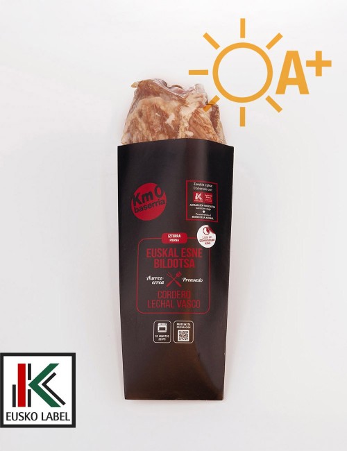 Esneko arkumearen izter aurrez errea. EUSKO LABEL