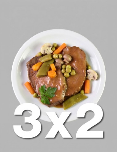 Pack Oferta 3x2. Redondo de ternera en salsa. EUSKO LABEL. 300g