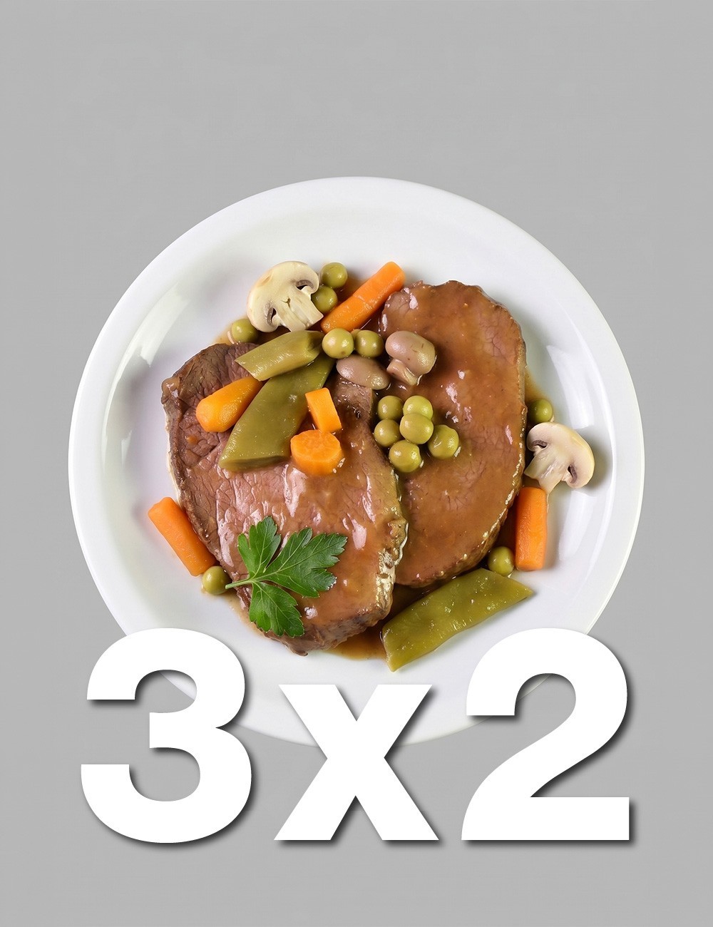 Pack Oferta 3x2. Redondo de ternera en salsa. EUSKO LABEL. 300g