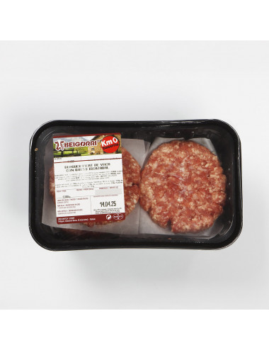 Hamburguesa de vaca con queso D.O. Idiazabal.